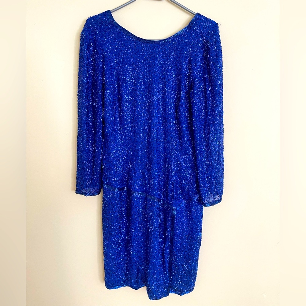 Vintage Blacktie Oleg Cassini Beaded Embroidered  Sequin Dress